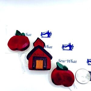 Wooden School Themed Pins